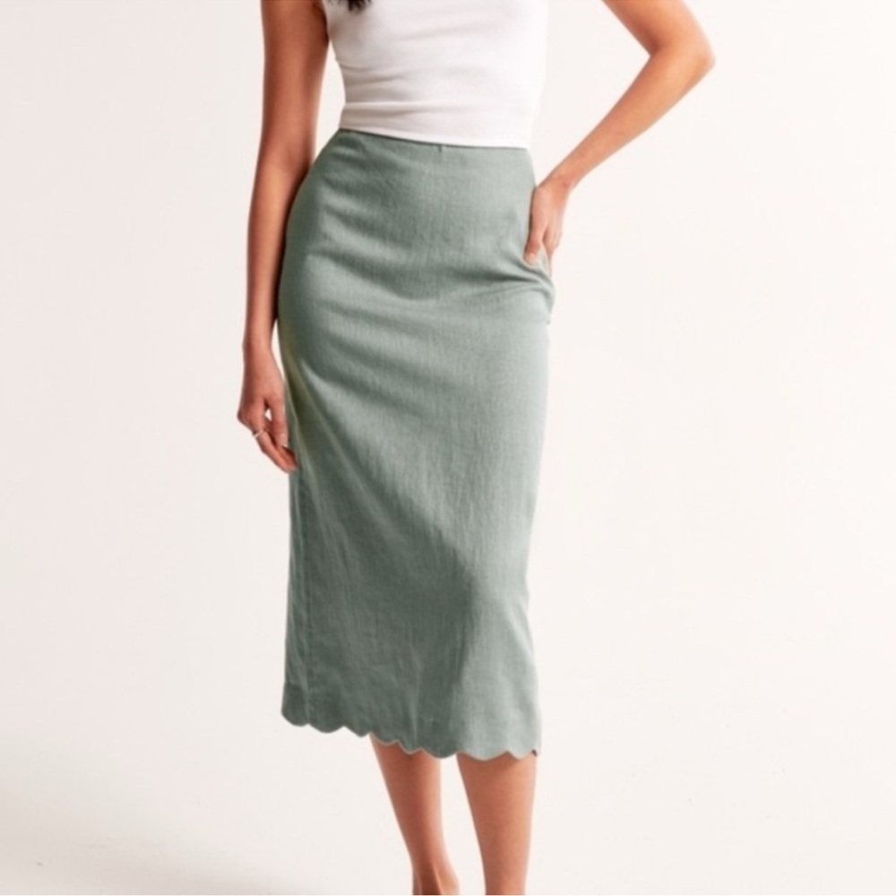 Abercrombie & Fitch Sage Midi Skirt